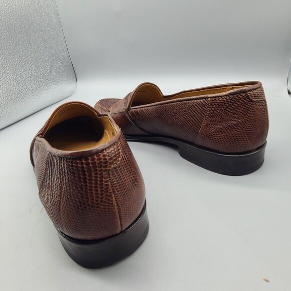 Magnanni  Raul men shoe genuine lizard skin penny loafer Spain cognac Sz 9 main image 5